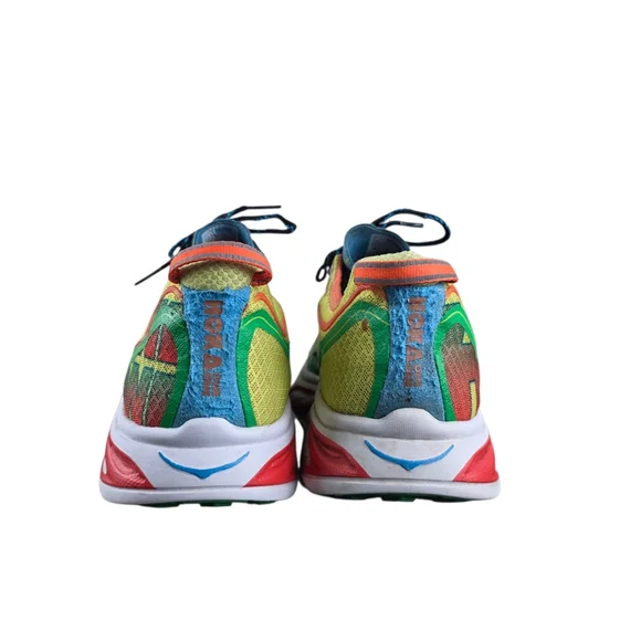 Hoka One One Running Shoes Mens Size 10.5 Yellow Green Orange Blue Huaka Trail - Picture 5 of 8